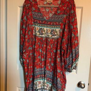 Vibrant Floral Bohemian Dress